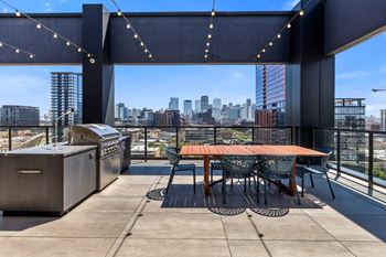 Patio grill space at the mason apartments in chicago, il 60607